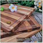 Cutting board butcher block STRIPES SQUARE 30x30x2cm +/-1.3kg talenan kayu jati Jepara